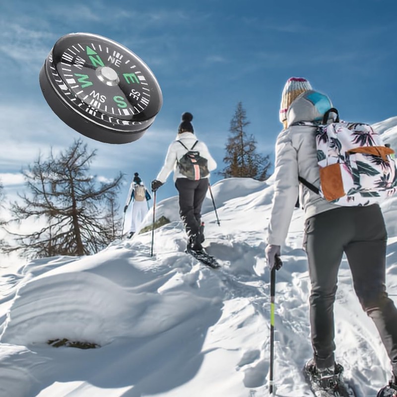 Mini Compass, Oil Filled Compass 20Mm Pocket Compass 12Pcs Button