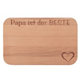 FABRIKSTORES GmbH Wooden Breakfast Board with Engraving "Papa ist der Beste [German Language] [German Language] [German Language] [German Language]