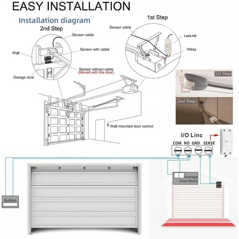Easy Installation|Hucaoe Zigbee 5V Smart Garage Door Opener Controller| with