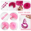 TOAOB Pink Party Decorations 19pcs Hanging Fans Tissue Paper Pompoms