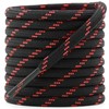 DELELE Round Work Boot Laces: 55 inch Black Red Heavy