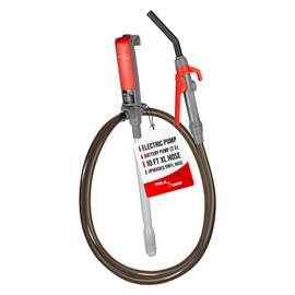 TERA PUMP 2nd Gen. Battey Powered Portable Transfer Pump for Gasoline Diesel Water DEF Antifreeze (2.3 GPM, 10 Ft Vinyl Hose) with Flow Control and XL Suction Tube