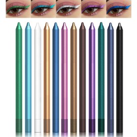 Matt Eyeliner Set - 12 Farben Bunt Gel Eyeliner Wasserfest - Kajal Stifte Glatter & Wischfester & Langanhaltender - Eyeliner Creme Stift Hohe Farbwiedergabe - Colorful Augen Make-up Einfache Anwendung