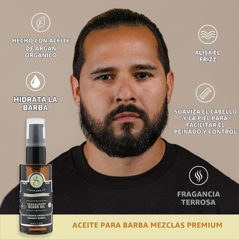 Suavecito Aceite para barba de sándalo, 1 onza