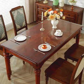 OstepDecor Frosted Table Cover Protector 2mm Thick, 38 x 60 Inch Table Protector for Dining Room Table, Plastic Table Mat, Vinyl Floor Protector Mat, Chair Mat for Hardwood Floor