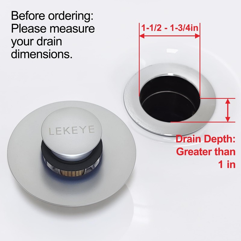 LEKEYE Tub Stopper | Shower Drain Hair Catcher | Pop-up