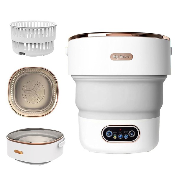 VUHIGIB Portable Washing Machine,15L Collapsible Mini Washer with 3 Cleaning