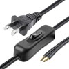 Lamp Cord has Button Switch UL304 2A/120V,Plug,Stripped Ends Ready for