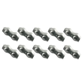 JCBIZ 10pcs M4 Poly Rope Connector, Wires Splicer 304 Stainless Steel Polyethylene Cord Connectors for Electric Fences, POLYRC-M4-10