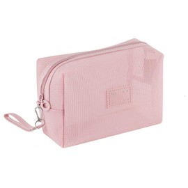 zaoalife Clear Mesh Handheld Multifunction Makeup Pouch, Square Lightweight Storage Toiletry Bag, Travel Cosmetic Bags with Zipper