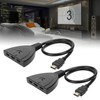 2Pcs HDMI Splitter 3 Port 4Kx2K MultiFunctional Hub Box Switcher