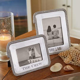 Mariposa Crew Rope Statement, 4x6 inch Picture Frame, Silver