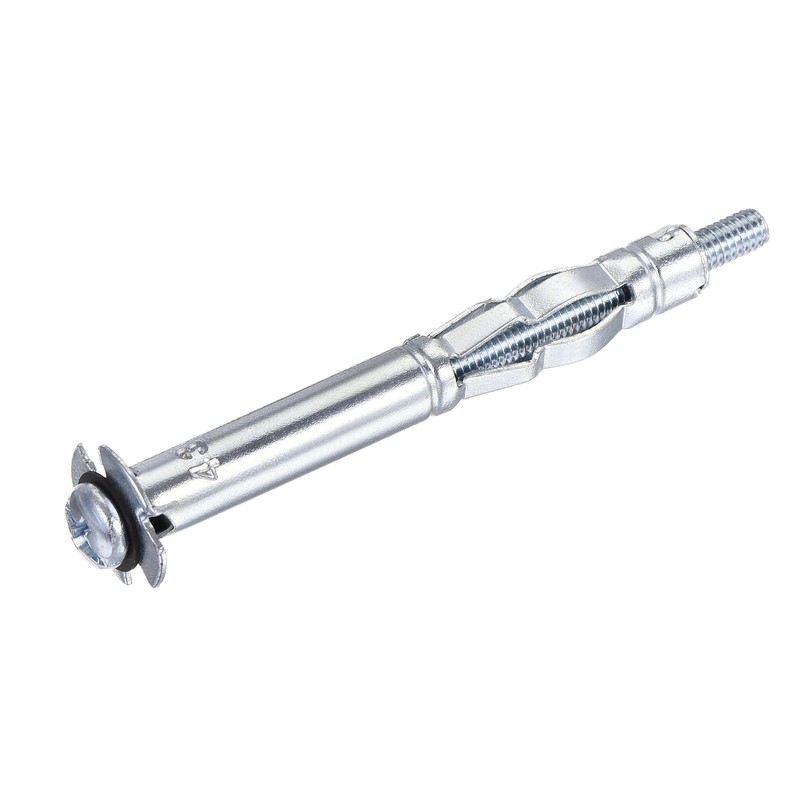 sourcing map M4x60mm Hollow Drive Wall Bolt Screws Zinc Plated