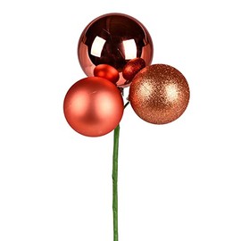 Vickerman 18" Coral Ball Ornament Christmas Pick. There are 4 Picks per Pack.
