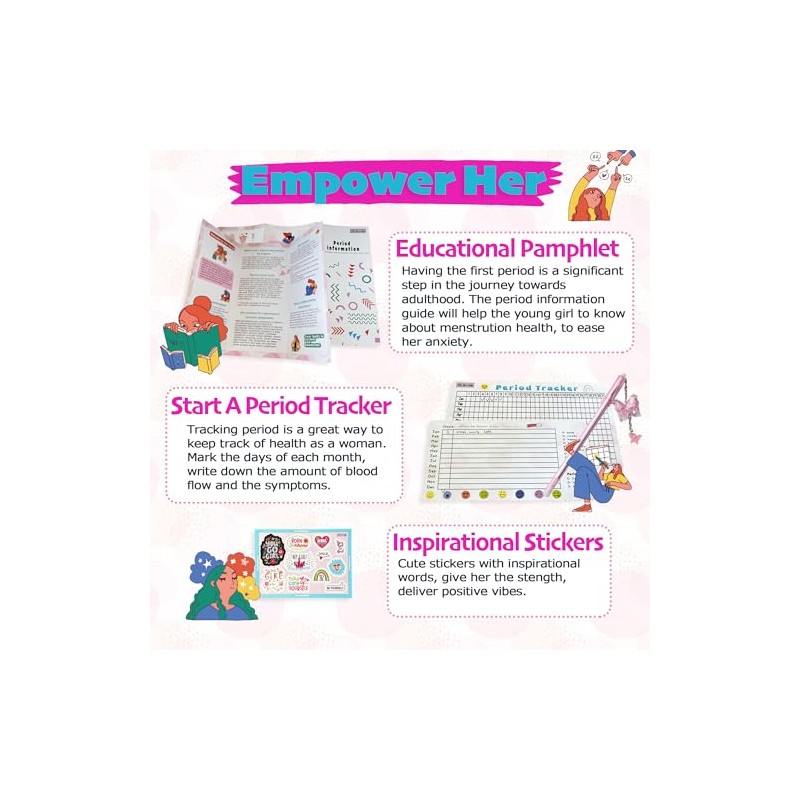 Kit para la primera menstruación para niñas | 22 piezas
