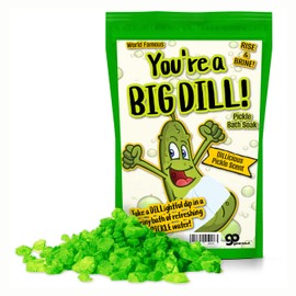 Big Dill Pickle Bath Soak - Fresh Dill Pickle Scent Bath Salts for Kids - Weird Spa Gift for Pickle Lovers, Funny Christmas Stocking Stuffers, Unisex Grab Bags, Easter Gift Baskets