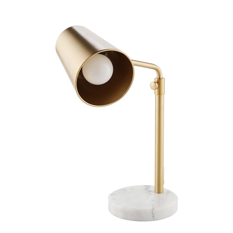 VONLUCE Gold Desk Lamp with LED Bulb Adjustable, Antique Brass