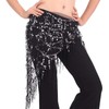 Women Belly Dance Hip Scarf, Sequin Tassels Triangle Tribal Wrap