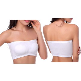 Lemef Women's Seamless Sports Bra Tube Top Removable Padding Bandeau. - 3xl