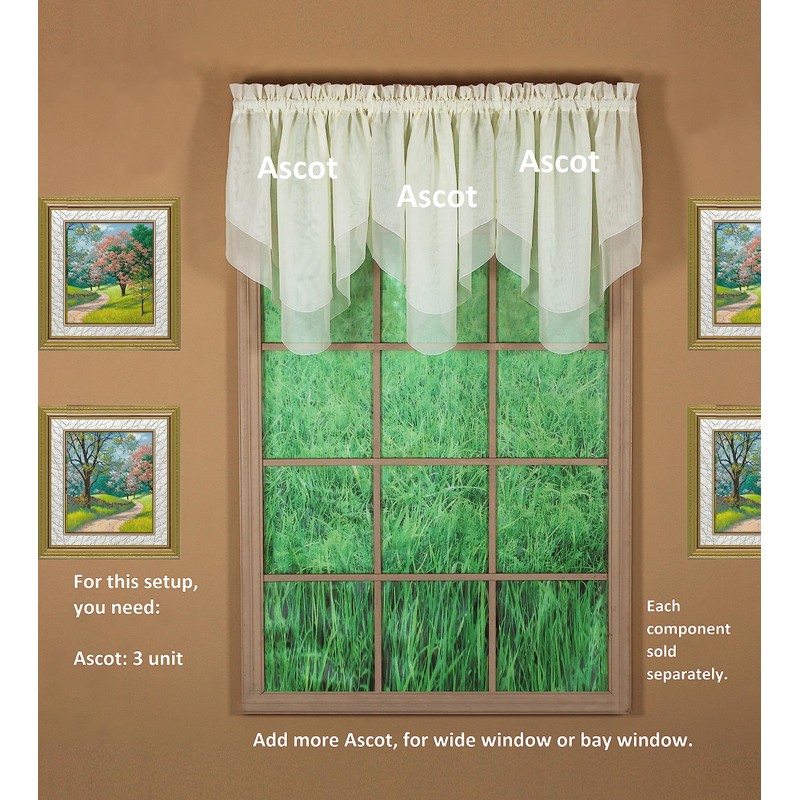 Today's Curtain Emelia Original Voile Ascot 25", Ecru, 40" W