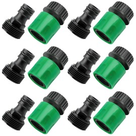 6 Sets Garden Hose Quick Connector, 3/4 Inch Plastic Water Hose Fittings Male and Female Connectors Hose Adapters