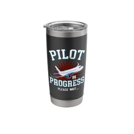 Pilot Progress Please Wait Future Pilot Gifts Funny Pilot Stainless Steel Insulated Tumbler