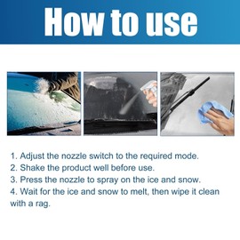 3PCS De-Icer for Car Windshield Defroster, Window Snow Spray, Deicing Spray, Melting Spray, Deicer for Car Windshield, Winter Car Essentials, Fast Ice & Snow Melting Spray.