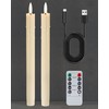 Gmnee 9.6" Rechargeable Flameless Taper Candles with Remote, Timer, Dimmer,