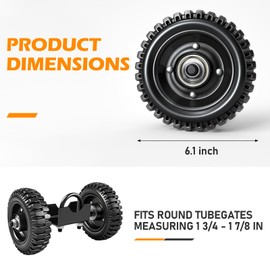 6" Rolling Gate Rubber Wheel Carrier – Heavy-Duty Wheel for Driveway Chain Link Fence, Metal Tube Gates, and Sliding/Rolling Gates