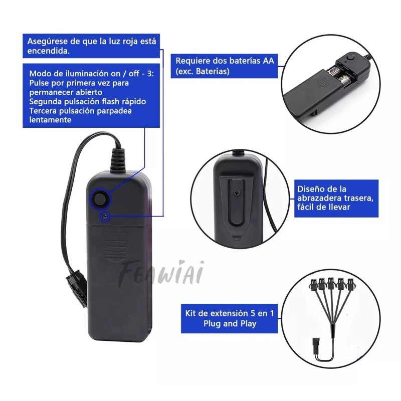 Feawiai Tira De Luces Led Neón Para Cable Led Trajes