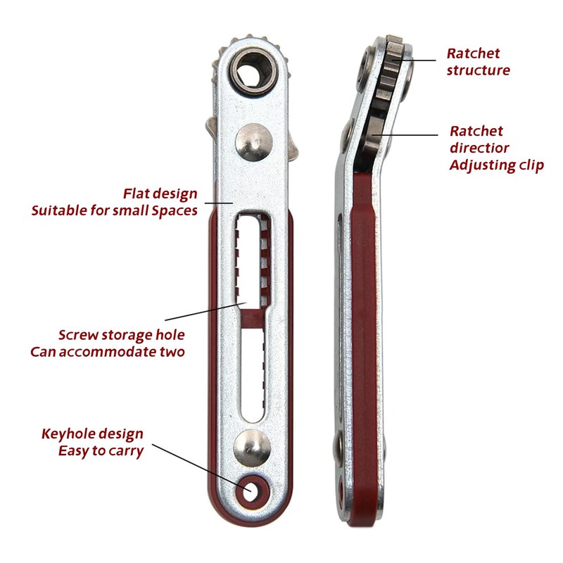 2-Piece Mini Ratchet Wrench Set, Drive Right Angle Ratchet Screwdriver