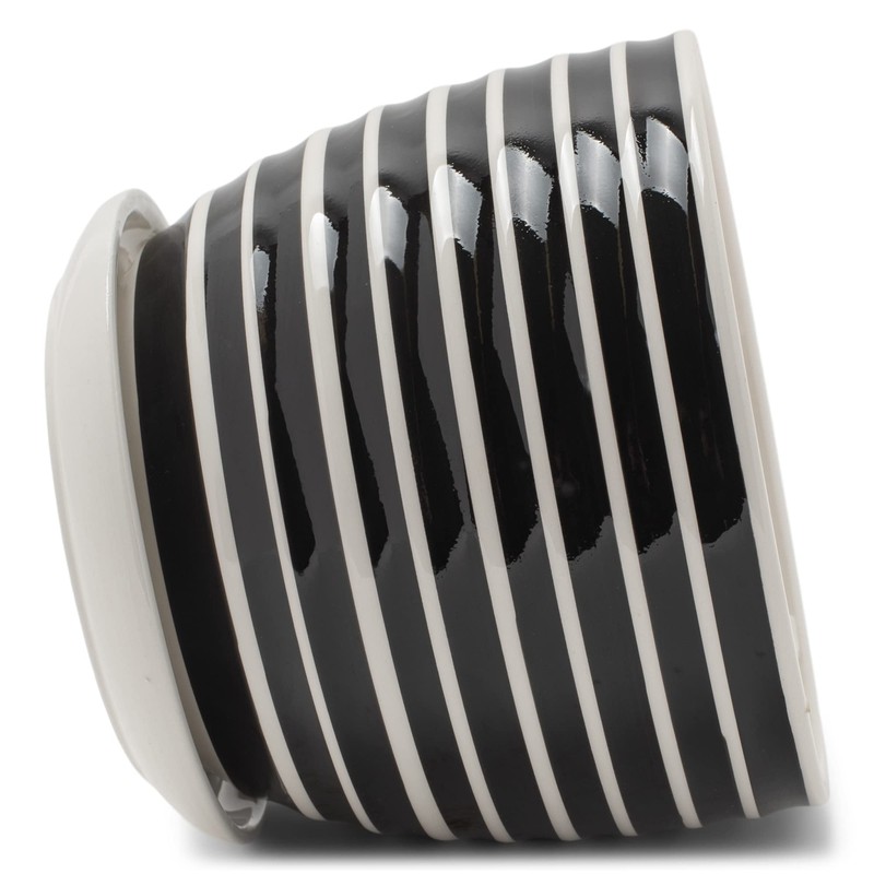 Napco Striped Black and White Ribbed 4 x 5 Inch