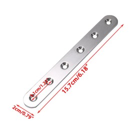 Sumnacon 8 Pcs Stainless Steel Flat Plates - 6 Inch Heavy Duty Mending Plate Straight Corner Brace Brackets Connector Furniture Repair Fixing Joint with Screws, Silver