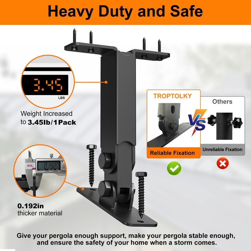 Heavy Duty Roof Riser Brackets Kit, TROPTOLKY Adjustable Height Angle
