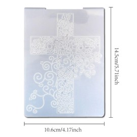 Arbuya Flowers Cross Plastic Embossing Folders for Card Making Christian Cross Embossing Folder for Scrapbooking Pages Paper Crafting Clay Decoration