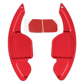 KIMISS 2 piezas de aleación de aluminio para volante de coche /A4L 2013-2016, para 2012-2016, etc. Accesorios de color rojo brillante