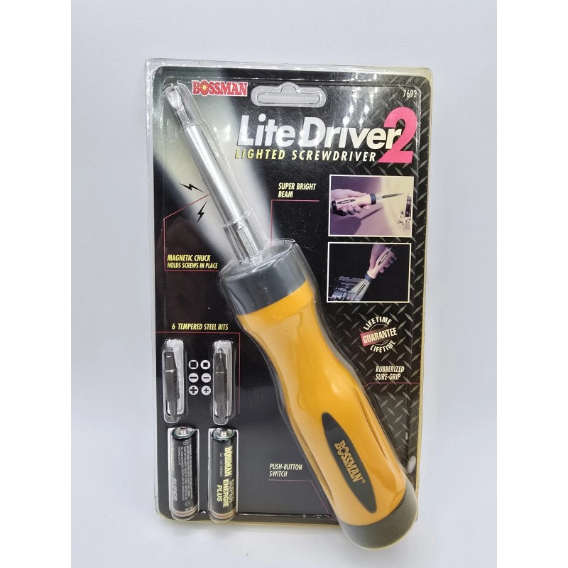 Bossman Hand-Held Screwdriver Set, Lighted, Sealed Brand New with Batteries