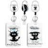 2 Pack It's Fine Black Cat ID Badge Holder with