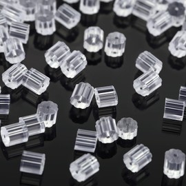Kerryjewl Silicone Earring Backs,100pcs Soft Clear Plastic Earring Backs Replacement Earrings Hoops,Rubber Earring Backs for Studs