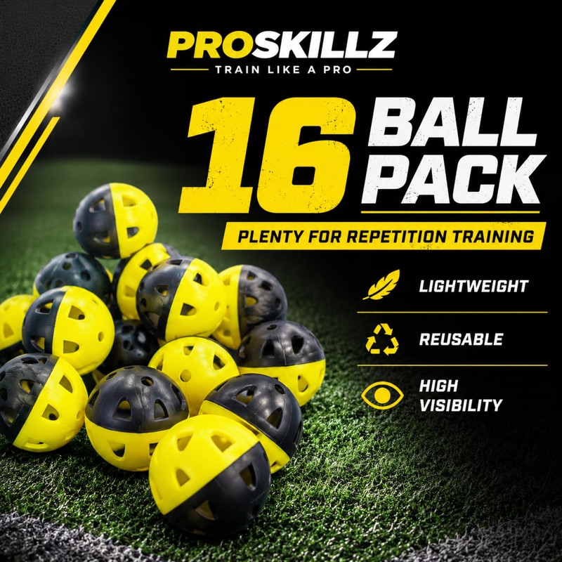 PROSKILLZ® FLIGHTSYNC™ Golf Practice Air Balls – 16 Pack Lightweight