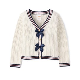 Gymboree,Girls,and Toddler Long Sleeve Cable Knit Cardigan Sweater,Bunnys Tail Bow,6