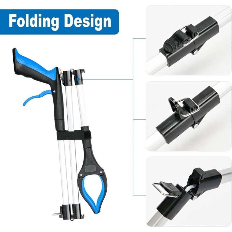 43 inch Extra Long Grabber Tool,Foldable Pick Up Stick with
