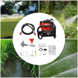 YUNLAIGOTOP Commercial Gasoline Engine Water Pump, 4 Stroke 38CC 1450W 1.5 Inch Inlet Portable Gasoline Engine Water Transfer Pump with Long Water Inlet Pipe & Funnel for Flood Gardening Irrigation