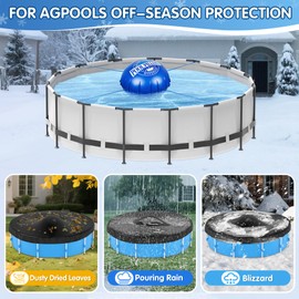 7 x 7 Ft Pool Pillows for Above Ground Pools, Hyperzoo Heavy Duty Pool Closing Kit for Above Ground, Upgraded 0.5mm PVC Cold-Resistant Inflatable Air Pillow for Winterizing, with 49.2ft Rope