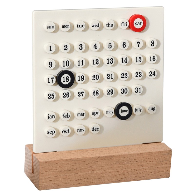 Wooden Kids Calendar DIY Hand Operated Develop Planning Skills Perpetual