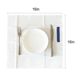 KMAKII Paquete de 100 servilletas de papel desechables con bolsillo integrado para cubiertos, servilletas de mano de papel para fiestas, bodas, eventos, sensación de lino, 16 x 16 pulgadas, rayas azules