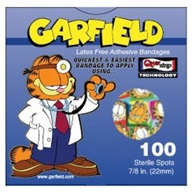 Garfield Careband Vendas adhesivas estériles para personajes, 7/8 pulgadas, 100/bx, 3 paquetes (300 vendajes en total)