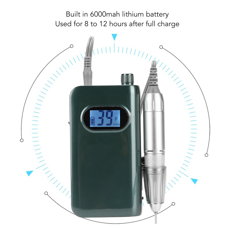 40000RPM Nail Drill Machine CW CCW Rotation Heat Dissipation Electric