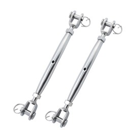 Ayunwei 316 Stainless Steel Marine Closed Body Jaw Turnbuckle for Rigging Screw Jaw Barrel Strainers of 2 pcs (M6)