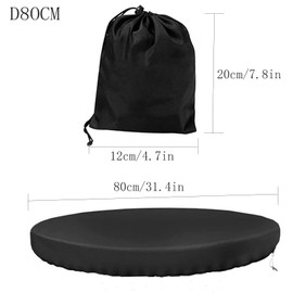 1 Grill Plate Cover, Black, Round Cover, Protective Cover, Cover, Cover, Round Water Resistance, Grill Plate Protective Cover, Run-Water Resistance Cover for Fire Plate (80 cm)